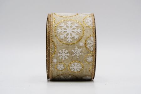 Glitter Snowflakes Wired Ribbon_KF7259GC-13-183_natural